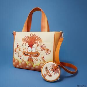 Loungefly Inside Out 2 Anxiety Glow Tote Crossbody Bag with Coin Bag NWT